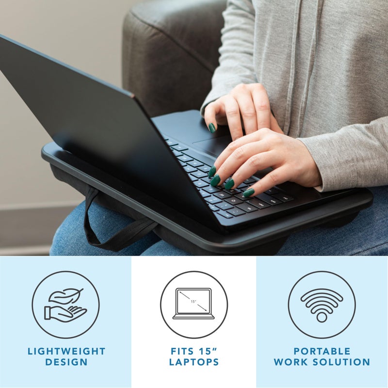 LAPGEAR Compact Lap Desk - Fits up to 15 Inch Laptops - Black - Style No. 43108 - Image 2